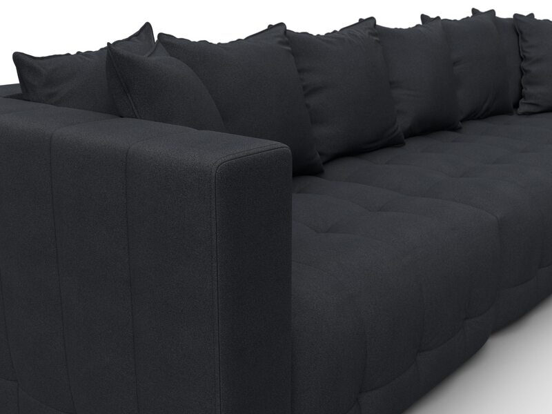 Диван угловой Лига-052 НПБ Лонг угол универсальный, Замша, JOLY 16 темно-серый