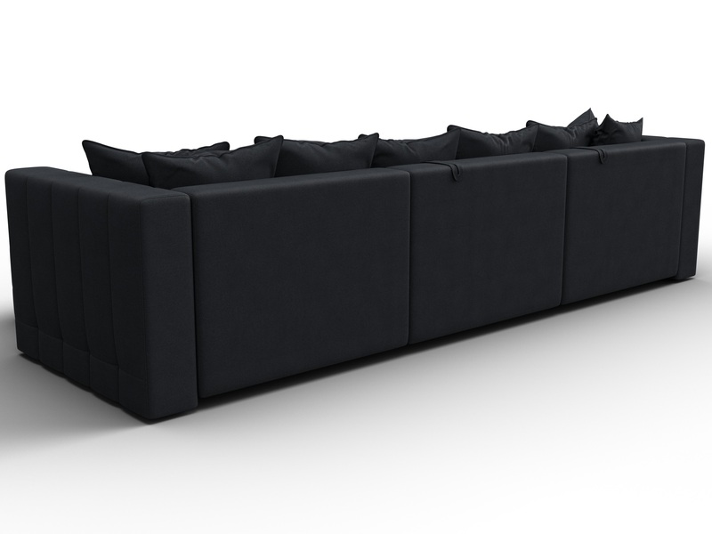 Диван угловой Лига-052 НПБ Лонг угол универсальный, Замша, JOLY 16 темно-серый