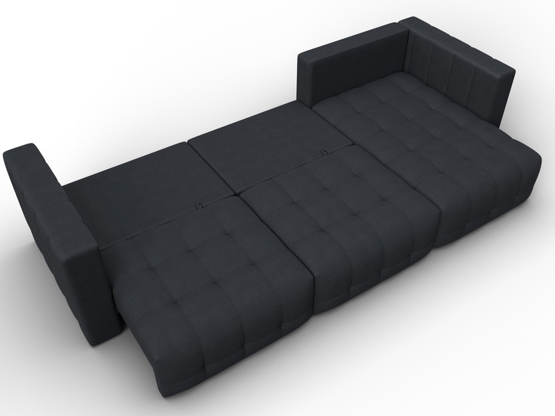 Диван угловой Лига-052 НПБ Лонг угол универсальный, Замша, JOLY 16 темно-серый