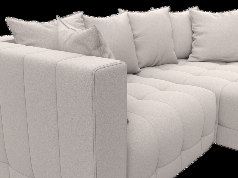 Диван угловой Лига-052 НПБ угол универсальный, Замша, JOLY 05 бежевый