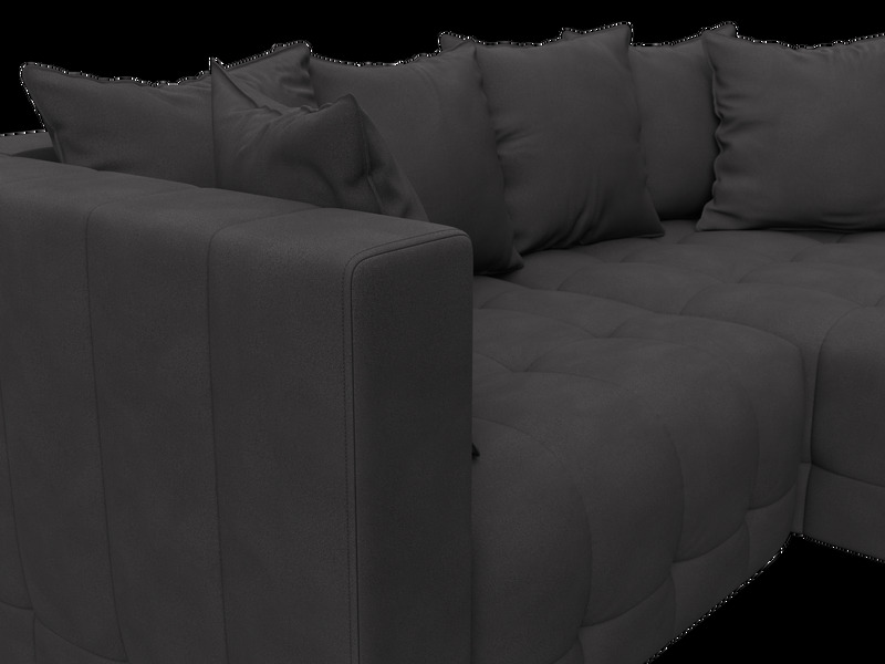 Диван угловой Лига-052 НПБ угол универсальный, Замша, JOLY 08 коричневый