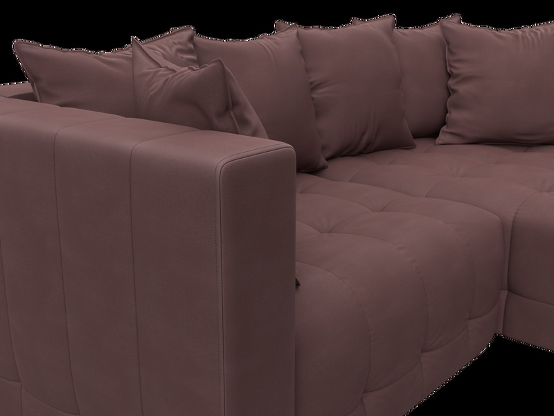 Диван угловой Лига-052 НПБ угол универсальный, Замша, JOLY 09 бордовый