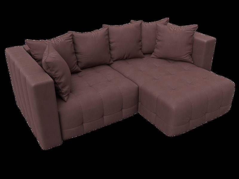 Диван угловой Лига-052 НПБ угол универсальный, Замша, JOLY 09 бордовый