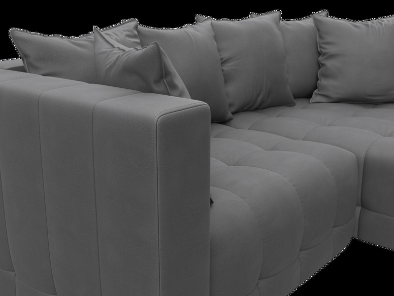 Диван угловой Лига-052 НПБ угол универсальный, Замша, JOLY 13 серый