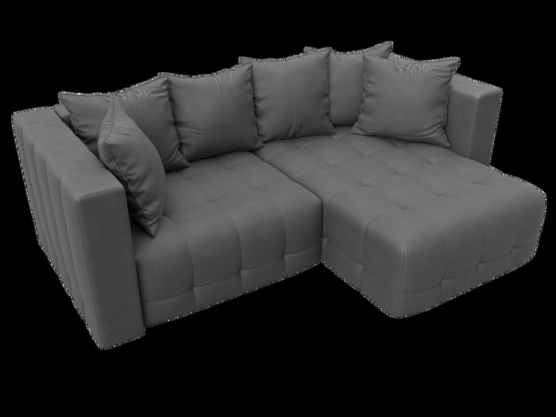 Диван угловой Лига-052 НПБ угол универсальный, Замша, JOLY 13 серый