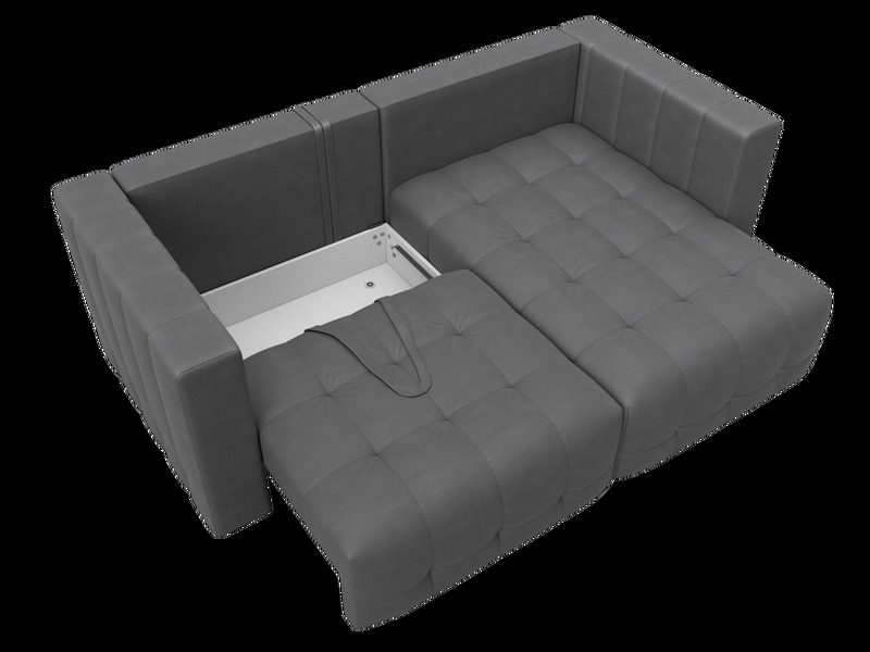 Диван угловой Лига-052 НПБ угол универсальный, Замша, JOLY 13 серый