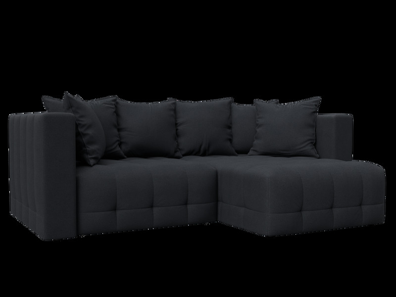 Диван угловой Лига-052 НПБ угол универсальный, Замша, JOLY 16 темно-серый