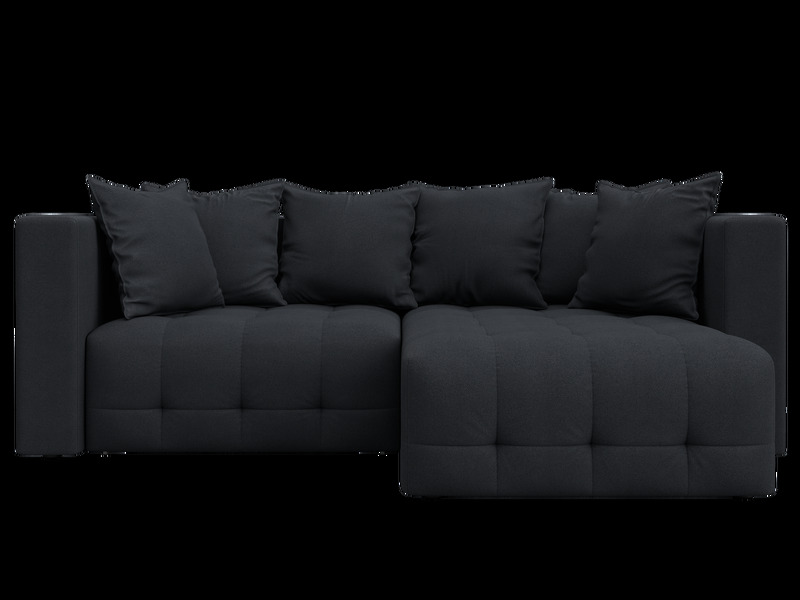 Диван угловой Лига-052 НПБ угол универсальный, Замша, JOLY 16 темно-серый