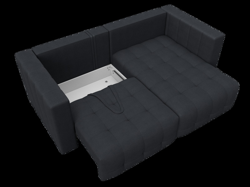 Диван угловой Лига-052 НПБ угол универсальный, Замша, JOLY 16 темно-серый