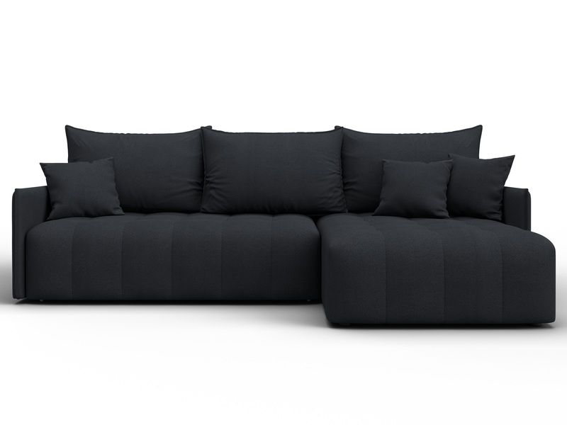 Диван угловой Лига-054 НПБ угол универсальный, Замша, JOLY 16 темно-серый