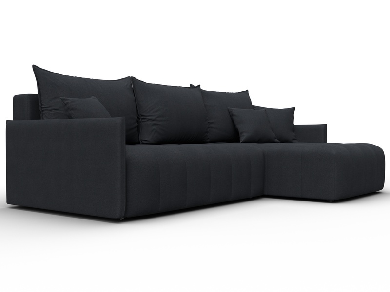 Диван угловой Лига-054 НПБ угол универсальный, Замша, JOLY 16 темно-серый