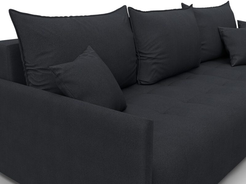 Диван угловой Лига-054 НПБ угол универсальный, Замша, JOLY 16 темно-серый