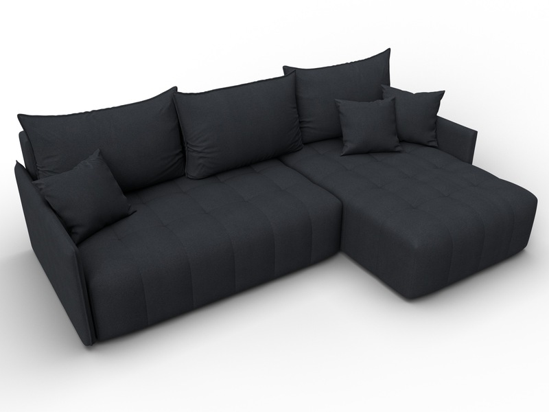 Диван угловой Лига-054 НПБ угол универсальный, Замша, JOLY 16 темно-серый