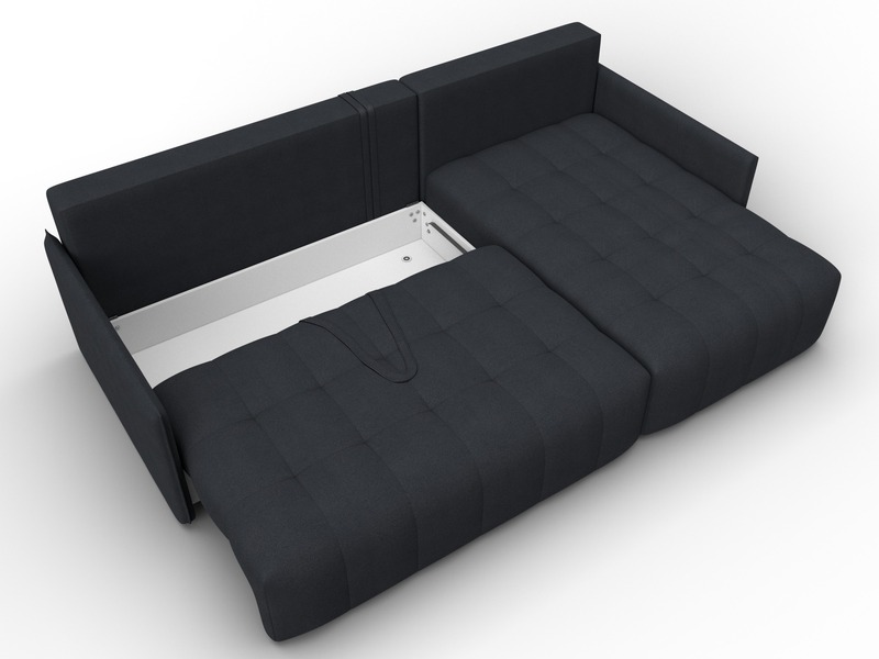 Диван угловой Лига-054 НПБ угол универсальный, Замша, JOLY 16 темно-серый