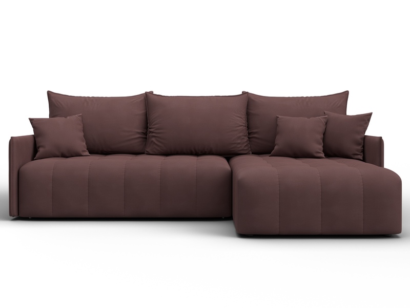 Диван угловой Лига-054 НПБ угол универсальный, Замша, JOLY 09 бордовый