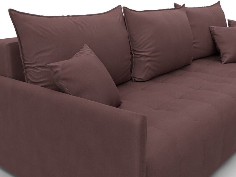 Диван угловой Лига-054 НПБ угол универсальный, Замша, JOLY 09 бордовый