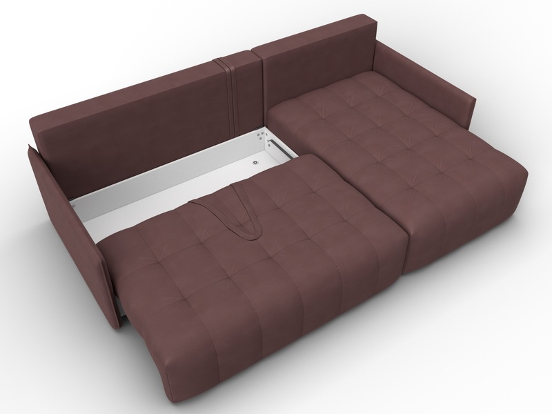 Диван угловой Лига-054 НПБ угол универсальный, Замша, JOLY 09 бордовый