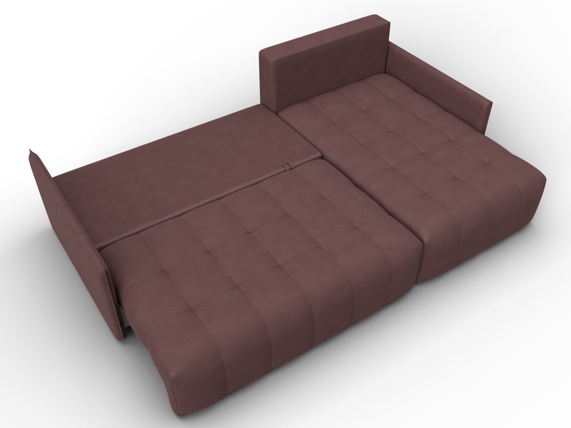 Диван угловой Лига-054 НПБ угол универсальный, Замша, JOLY 09 бордовый