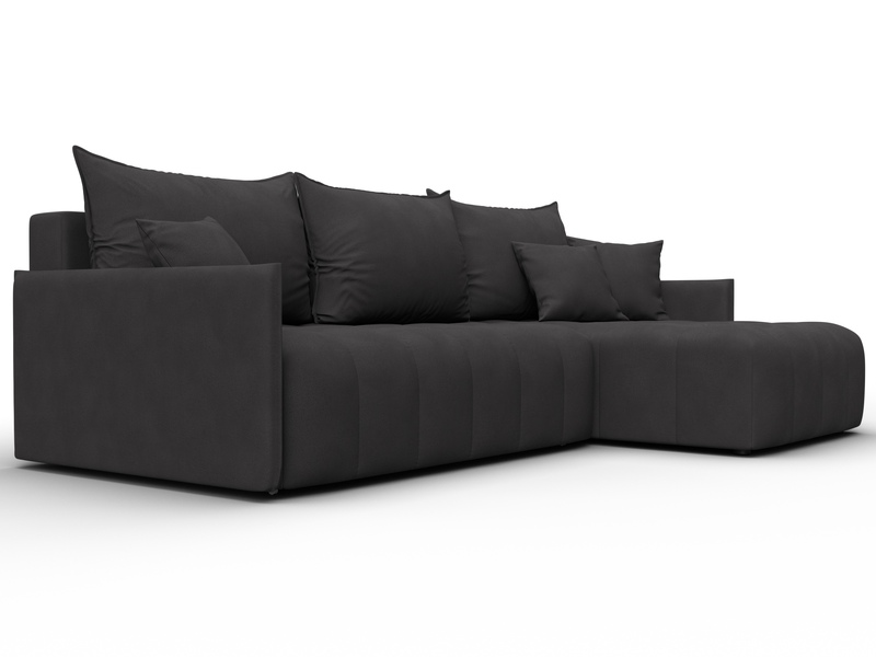 Диван угловой Лига-054 НПБ угол универсальный, Замша, JOLY 08 коричневый