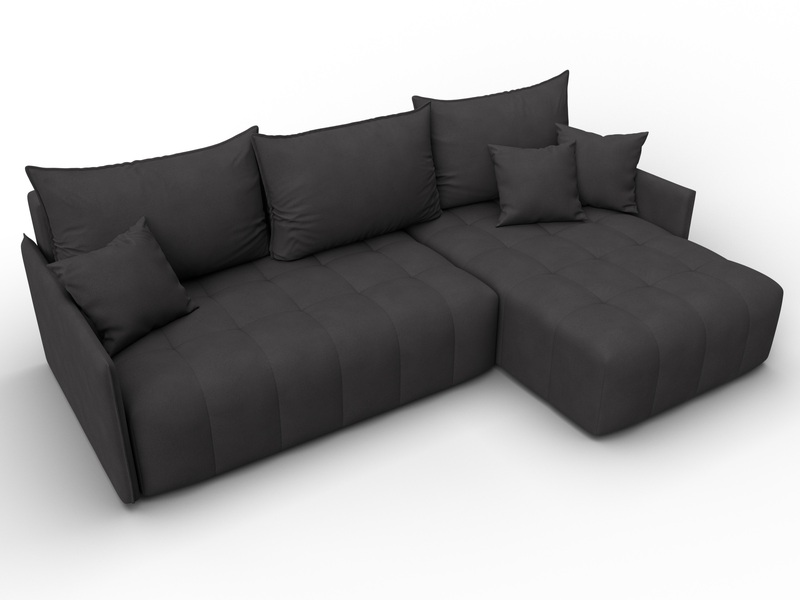 Диван угловой Лига-054 НПБ угол универсальный, Замша, JOLY 08 коричневый