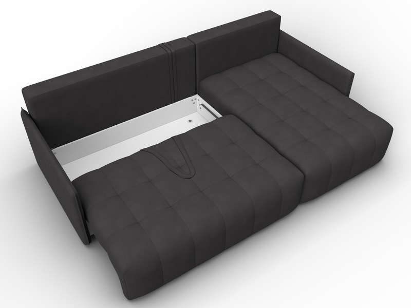 Диван угловой Лига-054 НПБ угол универсальный, Замша, JOLY 08 коричневый