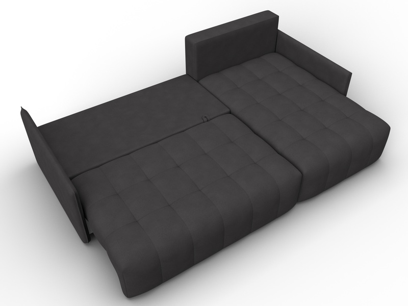 Диван угловой Лига-054 НПБ угол универсальный, Замша, JOLY 08 коричневый