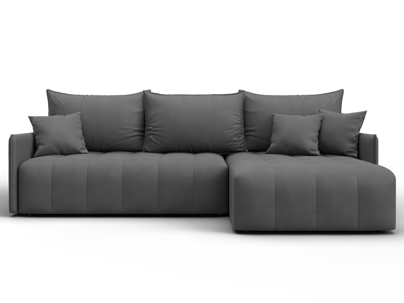 Диван угловой Лига-054 НПБ угол универсальный, Замша, JOLY 13 серый