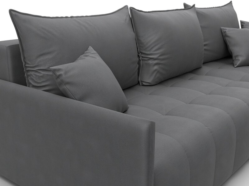 Диван угловой Лига-054 НПБ угол универсальный, Замша, JOLY 13 серый