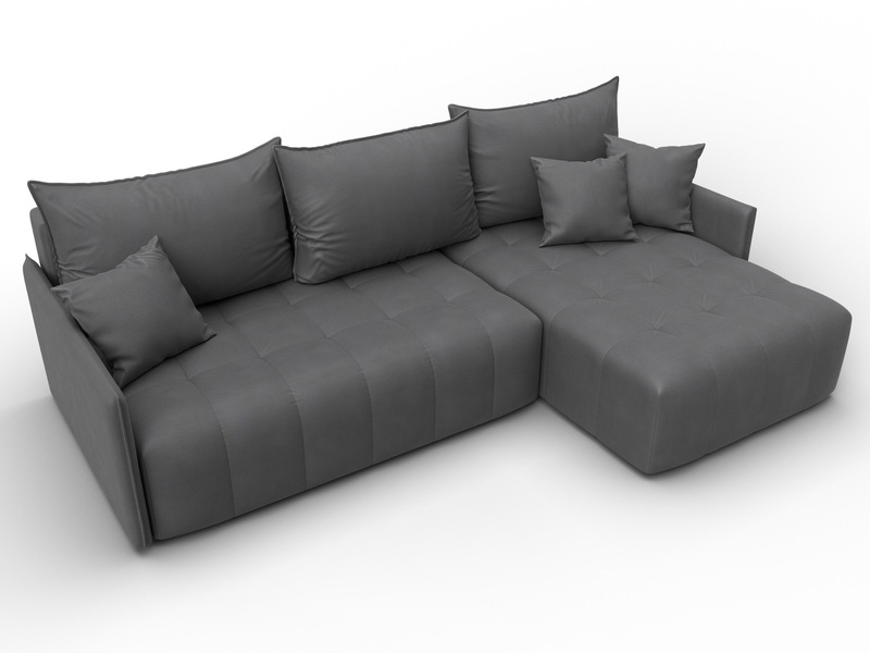 Диван угловой Лига-054 НПБ угол универсальный, Замша, JOLY 13 серый