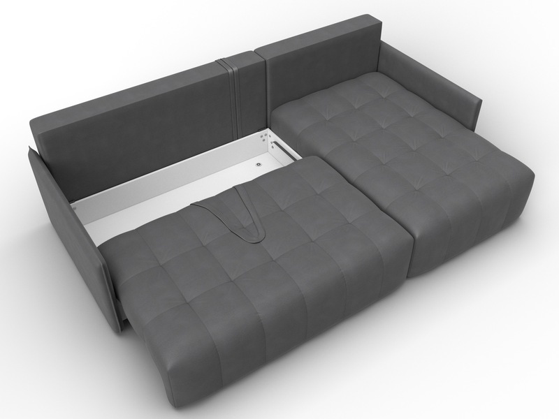 Диван угловой Лига-054 НПБ угол универсальный, Замша, JOLY 13 серый