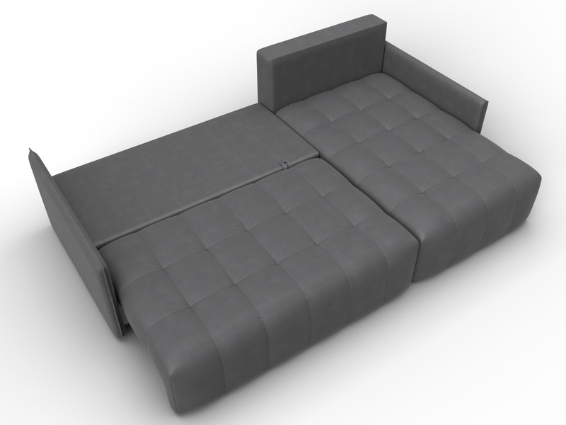 Диван угловой Лига-054 НПБ угол универсальный, Замша, JOLY 13 серый