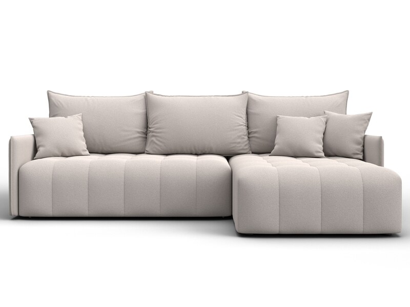 Диван угловой Лига-054 НПБ угол универсальный, Замша, JOLY 05 бежевый