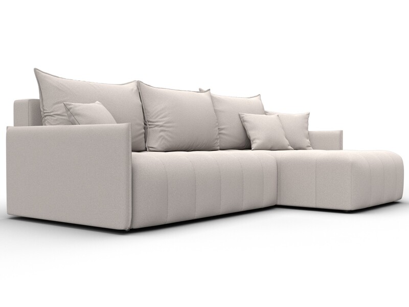 Диван угловой Лига-054 НПБ угол универсальный, Замша, JOLY 05 бежевый