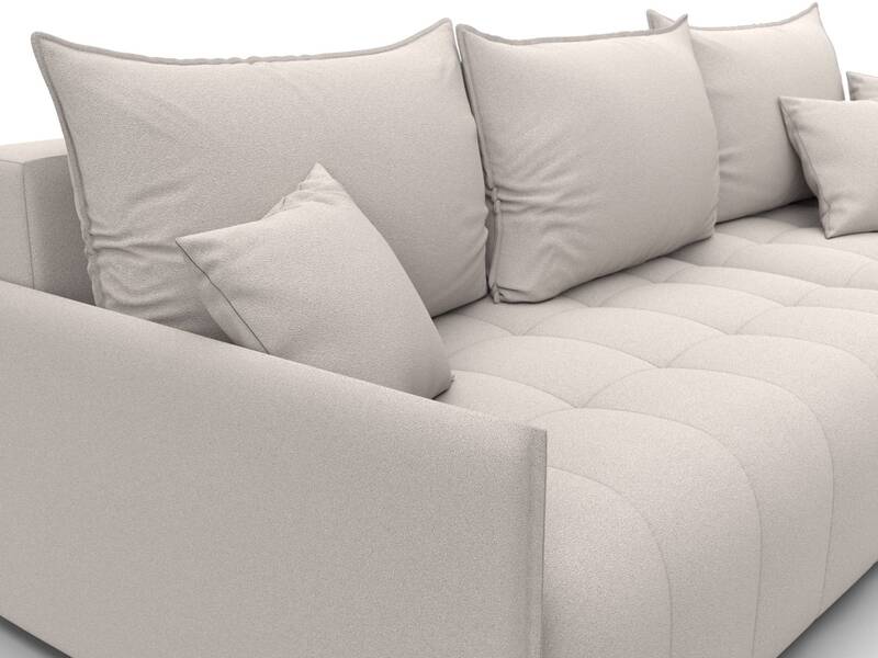 Диван угловой Лига-054 НПБ угол универсальный, Замша, JOLY 05 бежевый