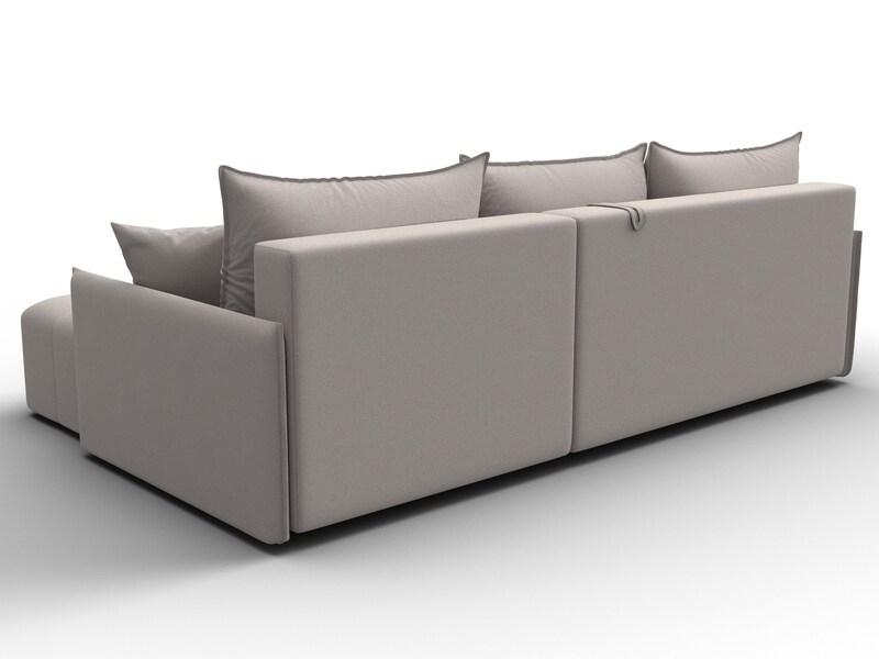 Диван угловой Лига-054 НПБ угол универсальный, Замша, JOLY 05 бежевый