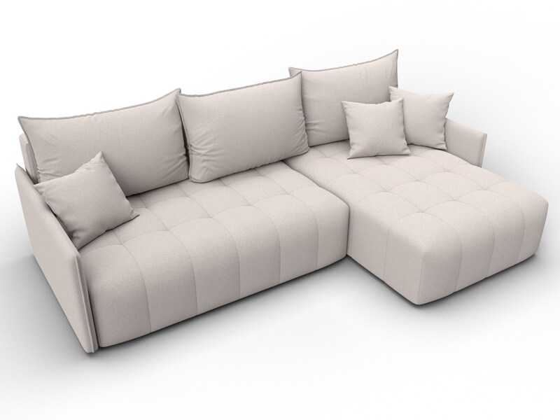 Диван угловой Лига-054 НПБ угол универсальный, Замша, JOLY 05 бежевый