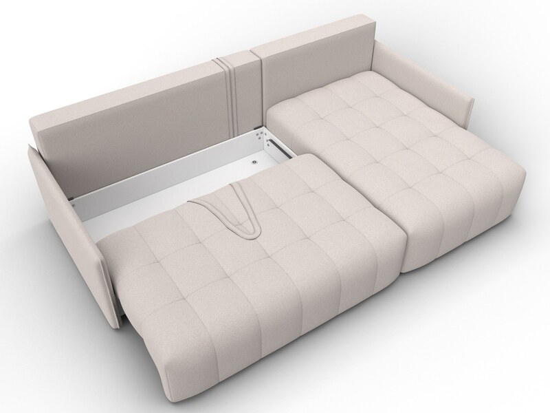 Диван угловой Лига-054 НПБ угол универсальный, Замша, JOLY 05 бежевый