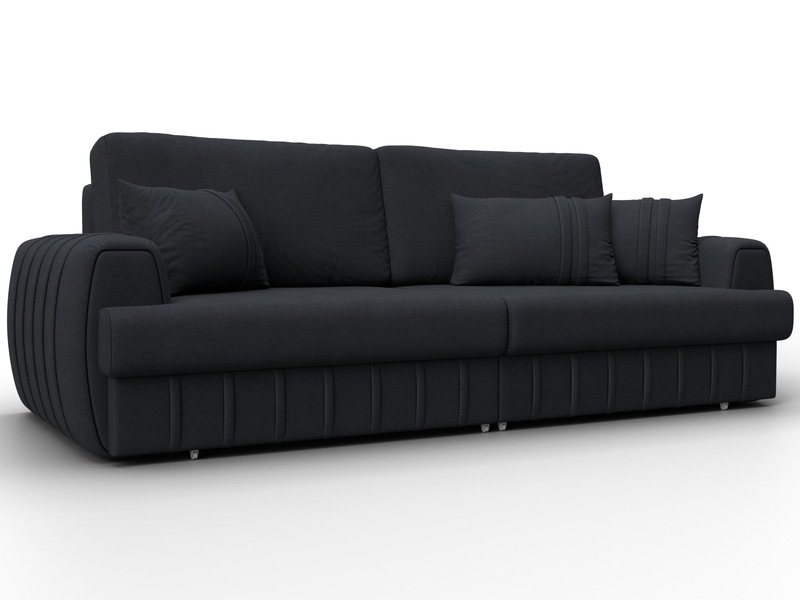 Диван прямой Лига-057 НПБ, Замша, JOLY 16 темно-серый