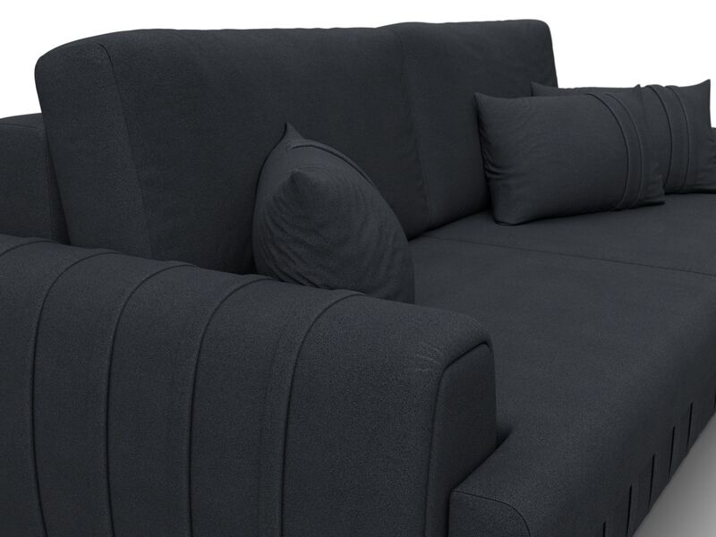 Диван прямой Лига-057 НПБ, Замша, JOLY 16 темно-серый