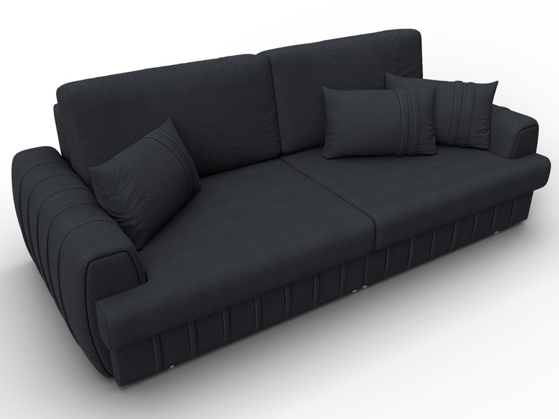 Диван прямой Лига-057 НПБ, Замша, JOLY 16 темно-серый