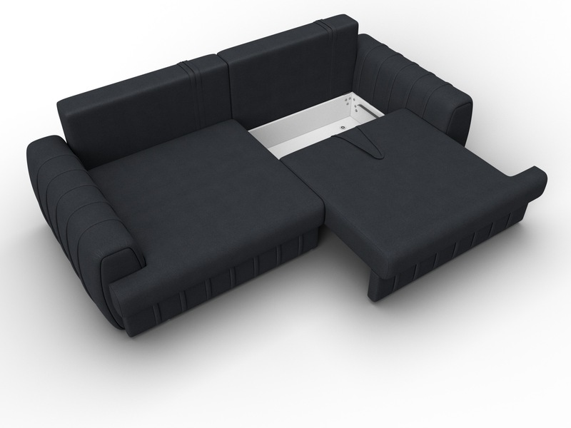 Диван прямой Лига-057 НПБ, Замша, JOLY 16 темно-серый