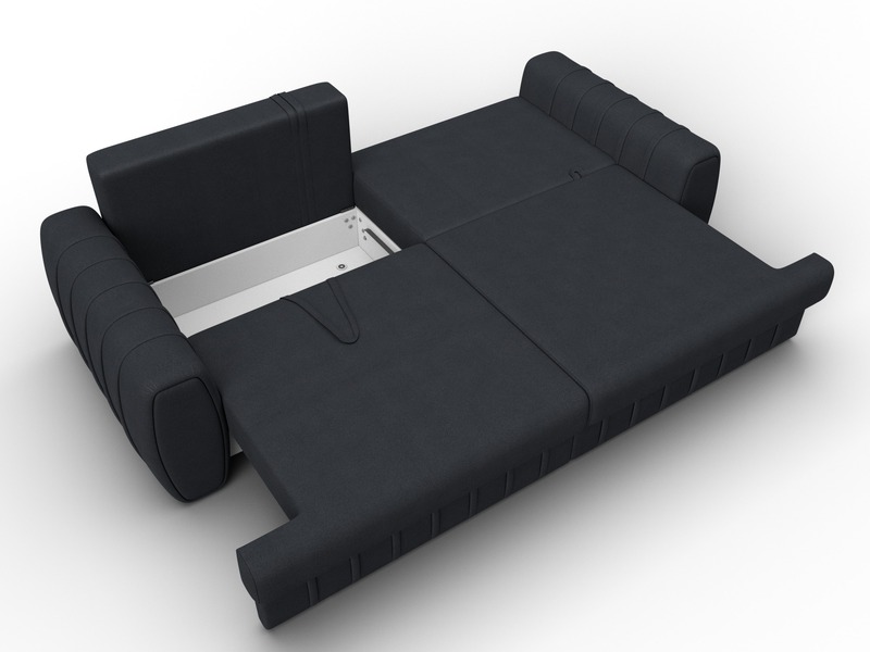 Диван прямой Лига-057 НПБ, Замша, JOLY 16 темно-серый