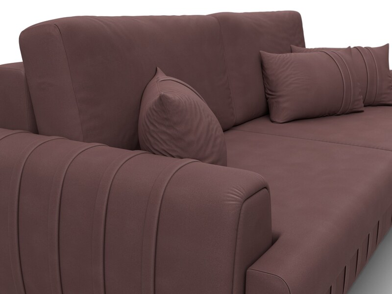 Диван прямой Лига-057 НПБ, Замша, JOLY 09 бордовый