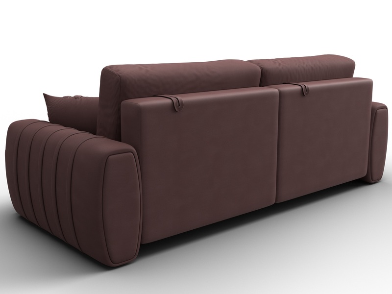 Диван прямой Лига-057 НПБ, Замша, JOLY 09 бордовый