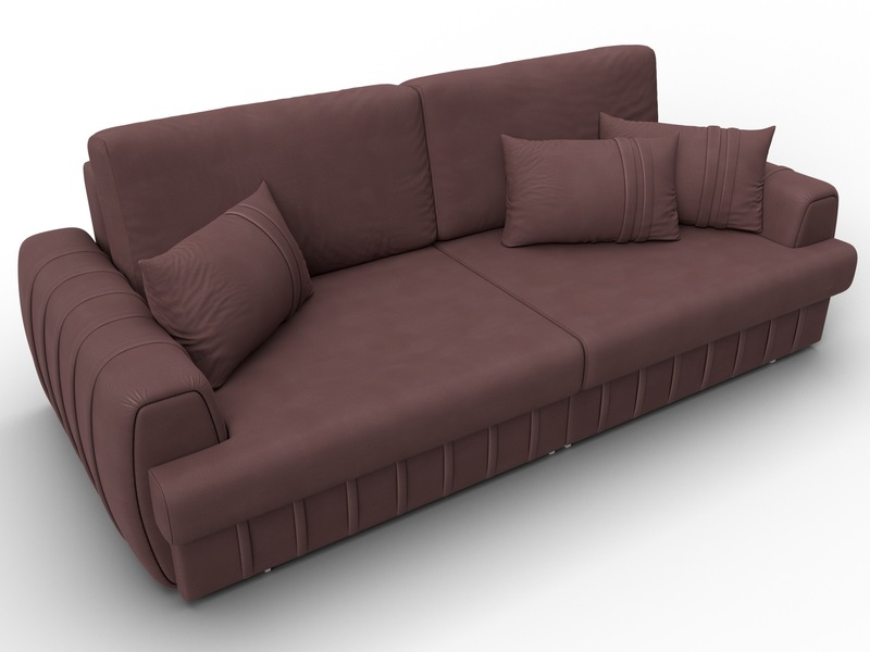 Диван прямой Лига-057 НПБ, Замша, JOLY 09 бордовый
