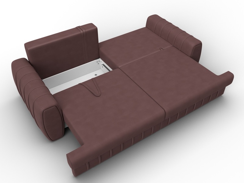 Диван прямой Лига-057 НПБ, Замша, JOLY 09 бордовый