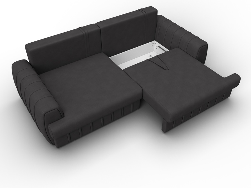 Диван прямой Лига-057 НПБ, Замша, JOLY 08 коричневый