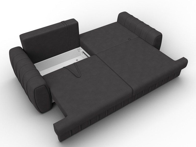 Диван прямой Лига-057 НПБ, Замша, JOLY 08 коричневый