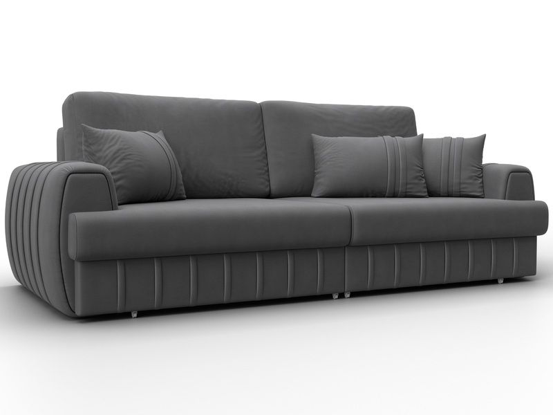 Диван прямой Лига-057 НПБ, Замша, JOLY 13 серый