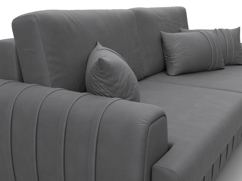 Диван прямой Лига-057 НПБ, Замша, JOLY 13 серый